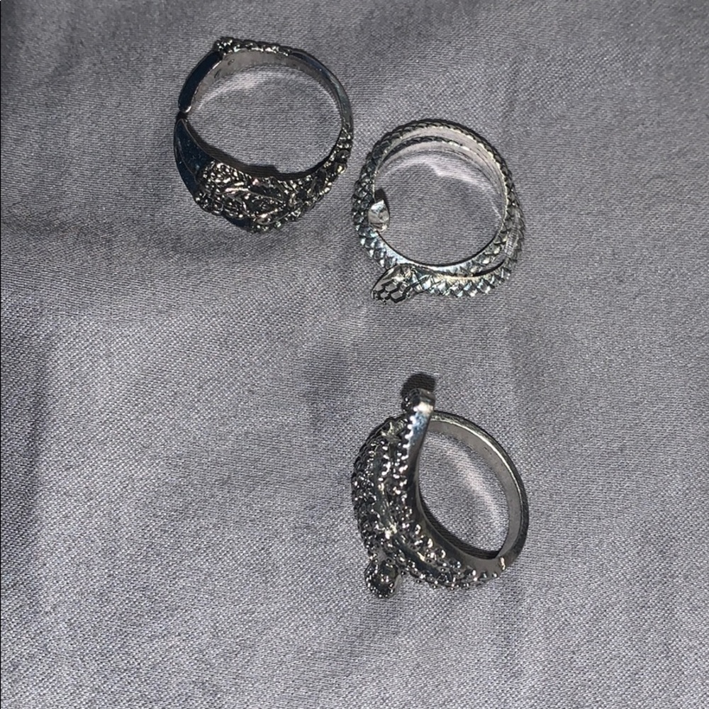 Silver reptile rings